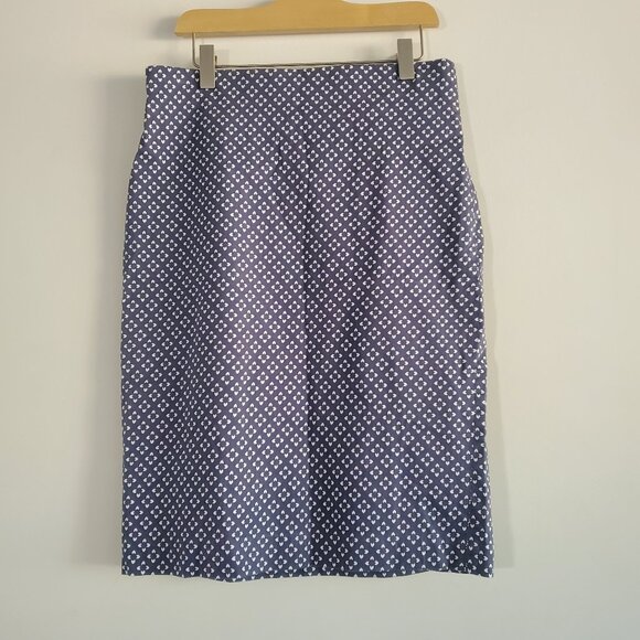 Andrea Jovine Dresses & Skirts - AJ Andrea Jovine Women's Pencil Skirt 4 Navy Blue Floral Business Casual